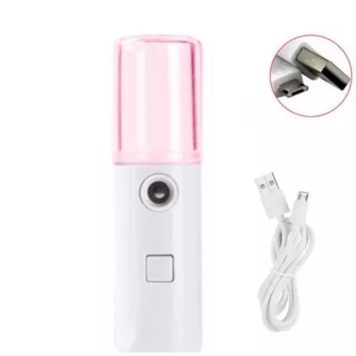 Umidificador Nano Mister Spray Vaporizador Atomizador Hidrata Facial Rosto E Cilios Usb Recarregável